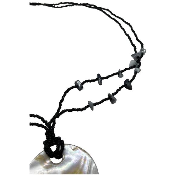 Beaded Shell Necklace - 30" Long, Good Condition - Picture 9 of 11